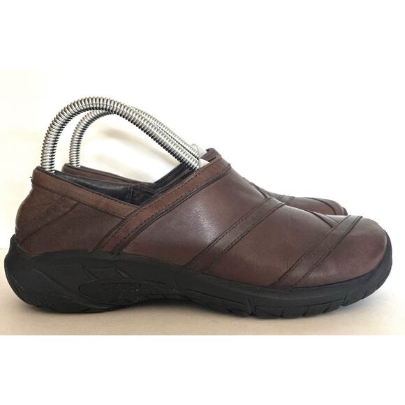 Wmns Merrell Sz 8 Brown Leather Slip On Coffee Bean Encore Elipse 2.0 Lined Shoe - Picture 3 of 7